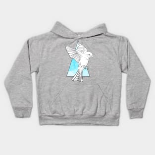 Free Falling - Flying Bird in Watercolor Sky Triangle Kids Hoodie